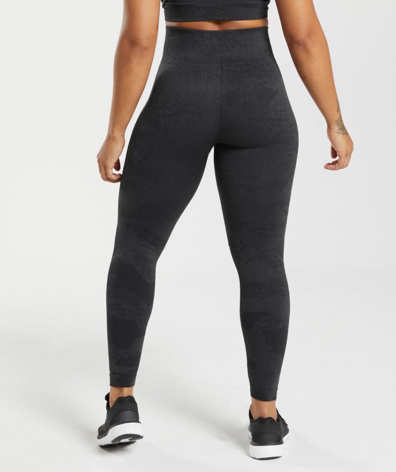 Women's Gymshark Adapt Camo Seamless Leggings Black | CA D370N8